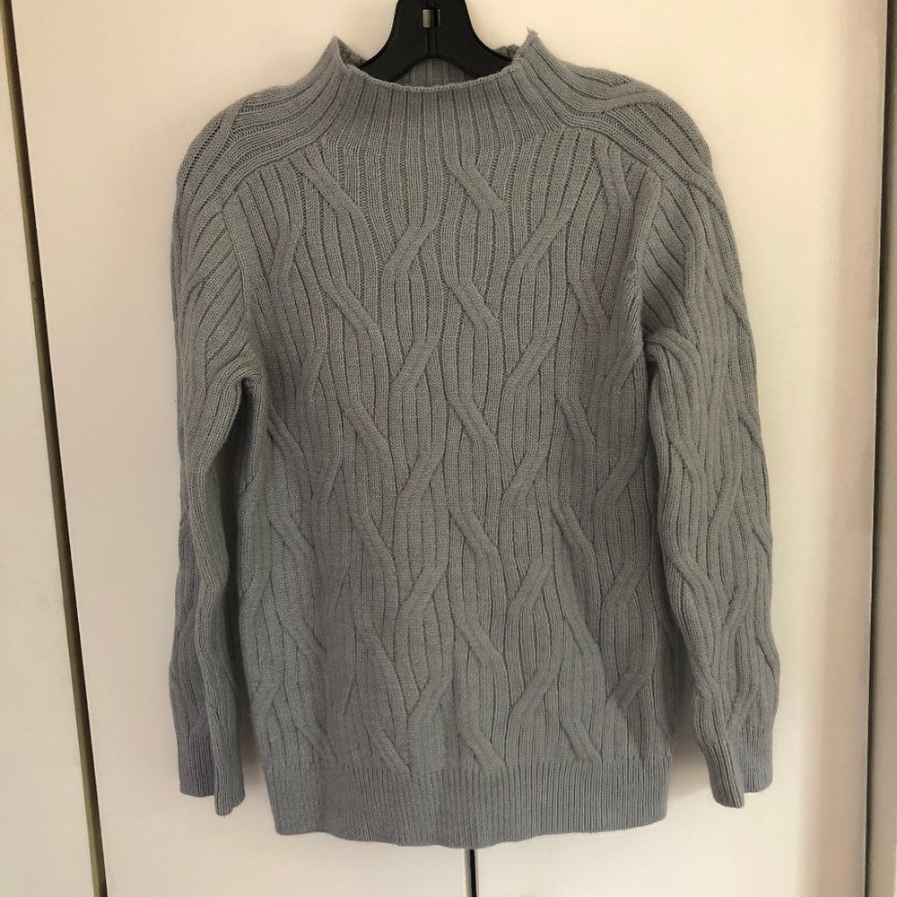 Romeo & Juliet Couture Light Blue Mock Neck Cable Knit Sweater Sz S